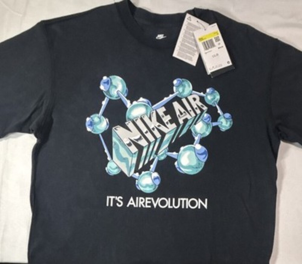 Nike Men's L Black "It's Airevolution" Graphic Tee Cotton Jersey Crew Tagless